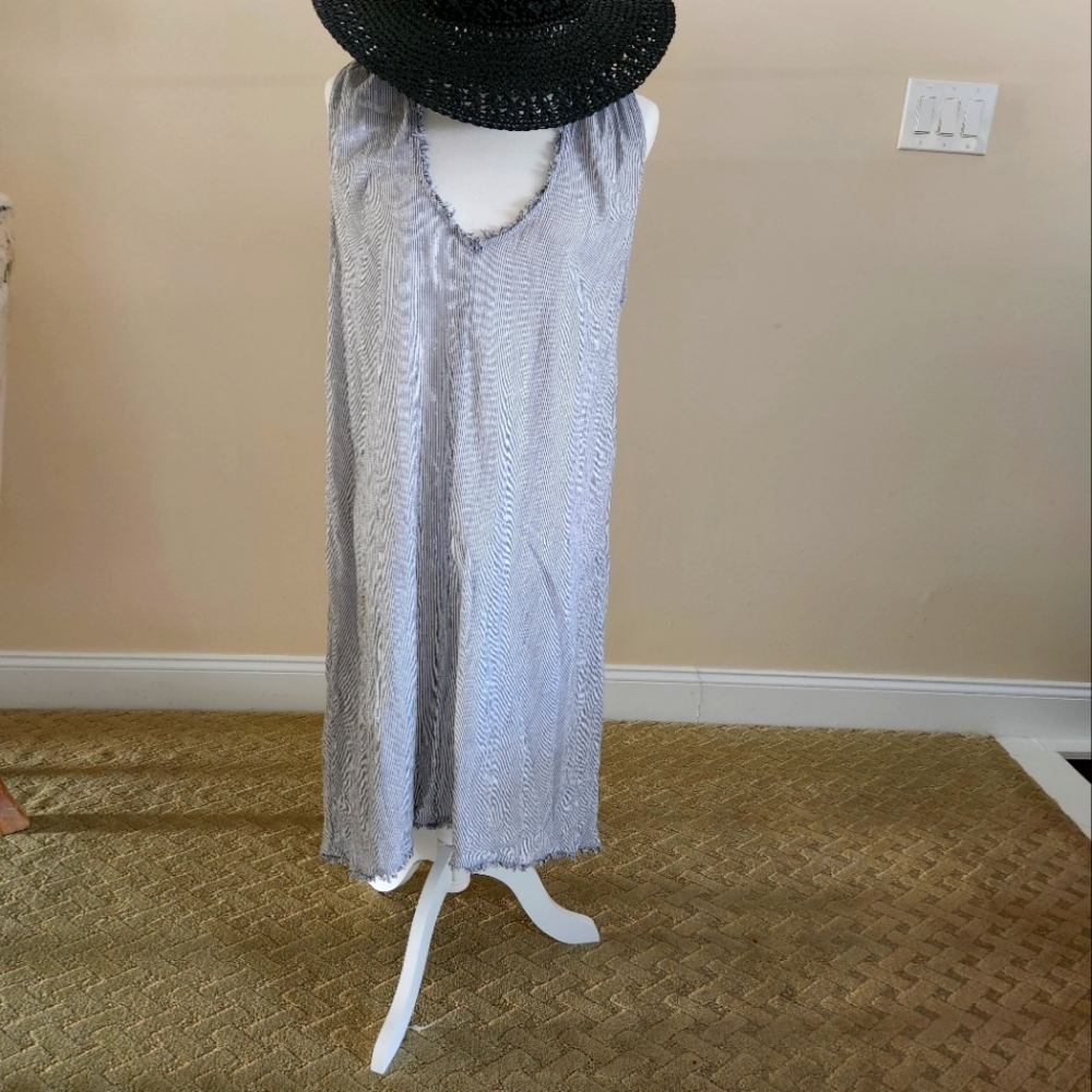 Madewell Pinstriped Asymmetrical Dress, Size Small